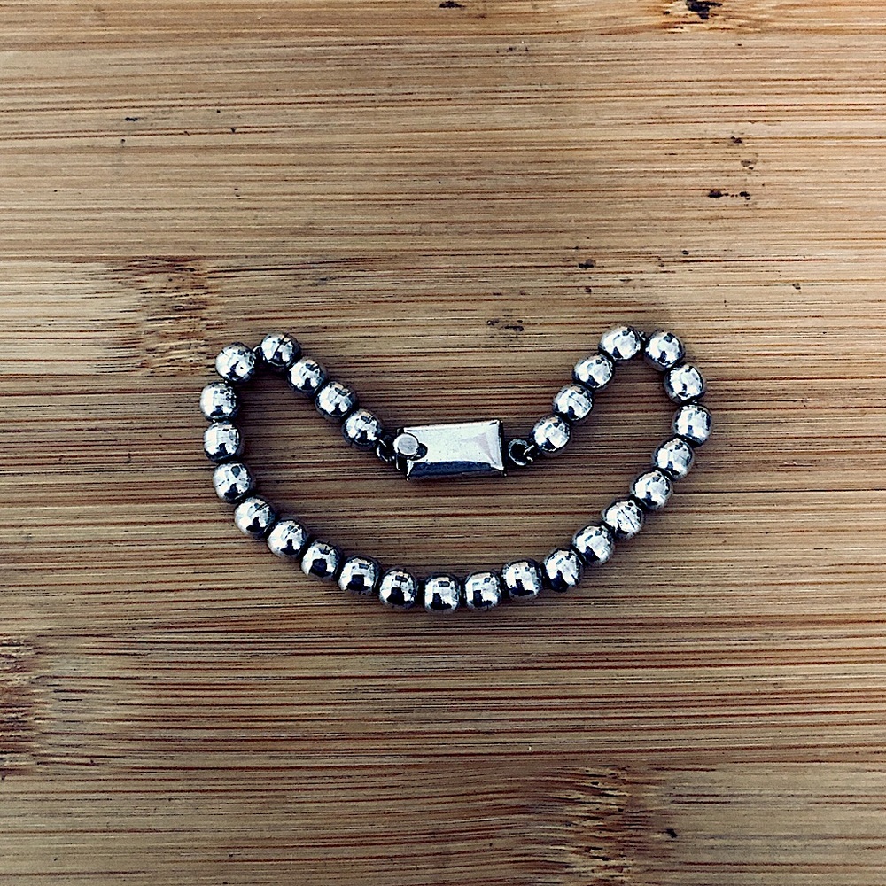 $112 Designer Estate Sterling Silver Bead Bracelet  Marked TV-25 MEXICO 925